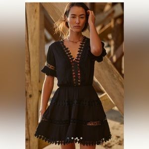 ANTHROPOLOGIE Peixoto embroided lace mini dress